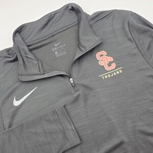 Nike USC Trojans DRI-FIT Intensity 1/4 Zip Long Sleeve Shirt Men's Small Black